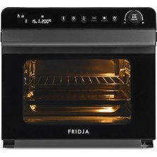 Fridja F77 30L Süper Fırın Pro - Premium Dijital LED Sıcak Hava Fritöz Fırını - 18 Akıllı Program, Çevirme Işlevi, Temizlemesi Kolay, Hızlı, Güçlü ve Çok Yönlü, Paslanmaz Çelik Iç Kısım
