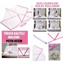 Esranın Dünyası Bebek ve Çocuk Için Portatif Cibinlik, Sinek ve Haşere Koruyucu Beşik Tülü, Yatak ve Puset Uyumlu, Beyaz, 50X125 cm