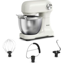 Tefal Bake Easy, Mutfak Robotu, Kompakt, Kullanımı Kolay, 12 Hız, Darbe Fonksiyonu, 3,5 Litrelik Kase, Çırpma Teli, Çırpıcı, Hamur Kancası Dahil, 500 Watt, Beyaz, QB140AF0