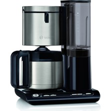 Bosch Filtre Kahve Makinesi Styline TKA8A683, Aroma Sensörü, Paslanmaz Çelik Termos Sürahi 1,1 L, 8-12 Fincan Için, Otomatik Kapatma, Kireç Çözme Sistemi, Damlama Önleyici, Çıkarılabilir Su Deposu (1