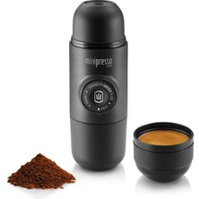 Wacaco Kamp Kahve Makinesi Taşınabilir Uyumlu Öğütülmüş Kahve, Küçük Seyahat Kahve Makinesi, Piston Hareketiyle Manuel Olarak Çalıştırılır, Seyahat Için Mini Kahve Makinesi, Minipresso Gr, Siyah