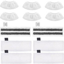 Esranın Dünyası Yangyuqı 12 Adet Mikrofiber Bez Seti, Kärcher Buharlı Temizleyici Aksesuarları Easyfix Sc 2, Sc 3, Sc 4, Sc 5 ile Uyumlu, Makinede Yıkanabilir (4 Zemin Bezi Seti + 2 Zımpara Zemin Bezi + 6 El Başlığı