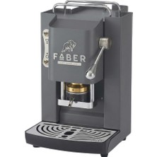 Faber Kahve Makineleri | Lüks 3.0 | Kahve Makinesi Ese 44 Mm, Manyetik Valf, Çıkarılabilir Ped Tutucu, 1 L Cam Kutu ve Ayarlanabilir Pirinçten Yapılmış Ped Presi (Gri Daytona, Krom)