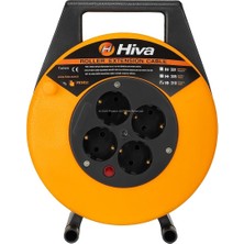 Esranın Dünyası Proalet Makaralı Seyyar Kablo, 3x1,5 Mm², Dayanıklı Uzatma Kablosu, Dörtlü Prizli, Elektrik Kablosu, Iç Mekan, Dış Mekan Kullanımına Uygun, Endüstriyel Tip, Taşınabilir Enerji Dağıtım Tamburu (10 M)