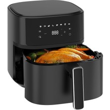 Dewelling Susuzlaştırma Sıcak Hava Fritözü 6.5l Xl Airfryer, 8 Programlı Yağsız Sessiz Fritöz, Dokunmatik Ekran, 1700W, Metal Pişirme Odası, Kompakt ve Temizlemesi Kolay, Aile Için Hava Fritözü