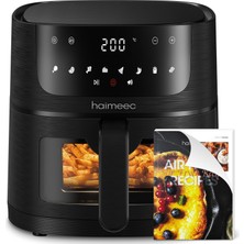 Haımeec Airfryer 6l, Izleme Pencereli Sıcak Hava Fritözü, Sallama Hatırlatıcılı Yağsız Fritöz, Yapışmaz Kaplama, 30-200°C, 78 Tarif, 8'i 1 Arada Pişirme Özellikleri, Sessiz Sıcak Hava Fritözü <60DB