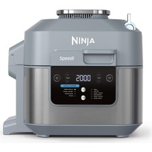 Ninja Speedi Çoklu Pişirici, 5,7l, 10'u 1 Arada Çoklu Pişirici, Hava Fritözü Sıcak Hava Fritözü, Yavaş Pişirici Yavaş Pişirme, Erkekler/kadınlar Için Hediye, Deniz Tuzu Gri ON400EU, Gri