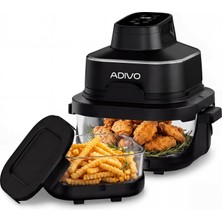 Adivo Taşınabilir Cam Sıcak Hava Fritözü 4l/1,5l Iki Boyutlu, 1500W Hava Fritözü