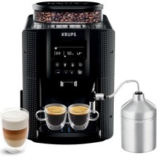 Krups Essential Tam Otomatik Kahve Makinesi, Süt Hortumlu, 2 Fincan Fonksiyonlu, LCD Ekran, Kolay Temizlik, Kahve Makinesi, Tüv Conta, Siyah, EA816031