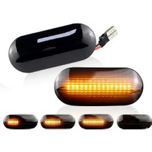 Esranın Dünyası Wospel - Vw Golf 4, Passat B5, Polo 9n, Bora, Transporter ile Uyumlu Dinamik LED Yan Çamurluk Sinyal Lambası - Füme/siyah Led, Arıza Lambası Yakmaz 1x Takım