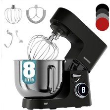 Heinrich´s Heinrichs Mutfak Robotu, Yoğurma Makinesi, Hamur Makinesi, 2500W Mutfak Cihazı, Çift Hamur Kancası, Karıştırma Kancası, Çırpma Teli, 8 Ayarlanabilir Hız, Xxl 8l Paslanmaz Çelik Hazne, Düşük