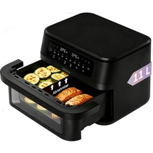 Haier Sıcak Hava Fritözü Flex | 11 L Airfryer Dual I 9 Porsiyon