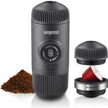 Wacaco Nanopresso Taşınabilir Espresso Makinesi, Ns Adaptörlü, *nespresso®* Kapsülleri ve Öğütülmüş Kahve ile Uyumlu, Manuel Seyahat Kahve Makinesi Seti, Kamp Için Mükemmel