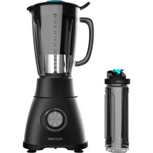 Cecotec Stand Mikseri Power Black Titanium 2500MAX Go. 2500 W Maksimum Güç, Siyah Titanyum Kaplamalı 6 Bıçak, Isıya Dayanıklı 1,8 L Sürahi, 5 Hız, Su Şişesi Dahil