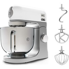 Kenwood Kmix KMX750WH Mutfak Robotu, 5 L Paslanmaz Çelik Kase, Güvenli Kullanım Güvenlik Sistemi, Metal Gövde, 1000 Watt, 3 Parçalı Pasta Seti ve Sıçrama Koruması Dahil, Beyaz