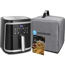 Aigostar - Toz Kapaklı Xxl Hava Fritözü, 7 L Hava Fritözü, 1900 W ve Sıcak Tutma Işlevi, Tarif Kitabı Dahil, LED Dokunmatik Panel, Ikili Kullanım: Sepet Veya Çekmeceli