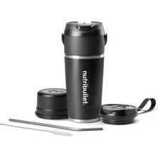 Nutribullet Flip, Smoothie Maker To Go, 590 ml Yalıtımlı Paslanmaz Çelik Termo Kupa, Kablosuz, 14'ten Fazla Karıştırma Işlemi Için Şarj Edilebilir, Taşınabilir 2'si 1 Arada Mini Blender, Buz ve Meyvey