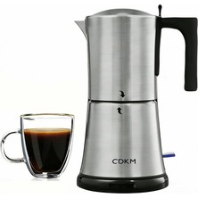 Cdkm Elektrikli Espresso Makinesi, Paslanmaz Çelik Moka Potu, Tek Dokunuşla, 3-6 Fincan