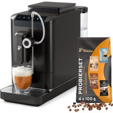 tchibo esperto2 milk tam otomatik kahve makinesi, tek dokunuşla süt fonksiyonu ve espresso, caffè crema, capuccino ve süt köpüğü ıçin 2 fincan fonksiyonu, granit siyah -  kahve tadım seti dahi