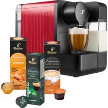 Tchibo Cafissimo “sütlü” Kahve Makinesi Kapsül Makinesi Dahil. Caffè Crema, Espresso, Kahve ve Süt Spesiyaliteleri Için 30 Kapsül, Süt Köpürtücülü Kapsül Makinesi, Kırmızı