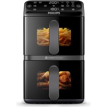 Philips Stacked Airfryer 4000 Serisi Sıcak Hava Fritözü, Siyah/gri, 10 L