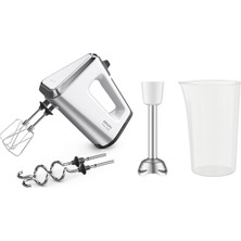 Krups 3 Mix 9000 El Mikseri, 750 Watt, Hız Kontrolü, Turbo Modu, Ergonomik Sap, El Mikseri Dahil. Çırpma Teli, Hamur Kancası, Blender Aparatı, Ölçü Kabı, Beyaz/gümüş, GN9121