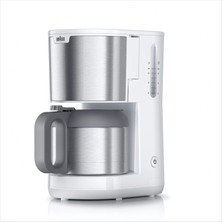 Braun Purshine KF1505 Wh Filtre Kahve Makinesi, 9 Bardağa Kadar 1,2l Paslanmaz Çelik Termal Sürahi, Optibrew Sistemi, Damlama Durdurma Fonksiyonu, Dönebilen Filtre Sepeti, Otomatik Kapanma, 1000W, Bey