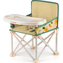 Esranın Dünyası Minimono Plus Taşınabilir ve Katlanabilir Mama Sandalyesi – Bebek ve Küçük Çocuklar Için Tepsili Yükseltici Sandalye, Güvenlik Kemeri, Kolay ve Kompakt Katlama – Taşıma Çantalı (Bej - Karpuz & Ananas)