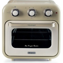 Ariete Vintage, 4632 2'si 1 Arada Sıcak Havalı Fritöz ve Fırın, 16 L Kapasite, Paslanmaz Çelikten Yapılmış Sepetler ve Et Lokantası, 230°C'YE Kadar Sıcaklık, 60 Dakikalık Zamanlayıcı, Çift Cam, 1400W,