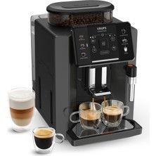 Krups Süt Köpüğü Ağızlığına Sahip Krups Sensation Tam Otomatik Kahve Makinesi, Espresso, Cappuccino ve Latte Macchiato Için Kahve Makinesi, Fasulye Kahvesi ve Filtre Kahve Için Yapılmış, 5'e Kadar Kah