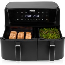 Princess Çift Sepetli Sıcak Hava Fritözü Dijital Ekranlı, 11 L Toplam Hacim, 2 Sepet (6,5 L ve 4,5 L), 2700 W, 8 Otomatik Program, 80-200 °c, Yapışmaz Kaplama, 182470