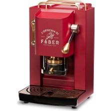 Faber Pro Deluxe Pirinç Kahve Makinesi Ese Kağıt Waffle'lı 44 mm (Kiraz Kırmızısı)