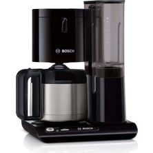 Bosch Filtre Kahve Makinesi Styline TKA8A053, Aroma Sensörü, Paslanmaz Çelik Termos Sürahi 1,1 L, 8-12 Fincan Için, Otomatik Kapatma, Kireç Çözme Sistemi, Damlama Önleyici, Çıkarılabilir Su Deposu (1