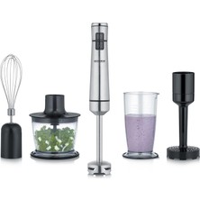 Severin Severın Kablosuz El Blenderi, Birinci Sınıf Set, Çıkarılabilir Blender, Blenderli, Çoklu Doğrayıcı, Blender Kabı, Patates Ezici ve Çırpma Teli, Siyah/fırçalanmış Paslanmaz Çelik, Sm 3775