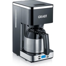 Graef Gref. Filtre Kahve Makinesi FK512 Siyah, Zamanlayıcılı, Paslanmaz Çelik Vakumlu Sürahi, Su Seviyesi Göstergesi, Otomatik Kapanma ve Büyük Demleme Kafası Sayesinde Aroma Optimizasyonu