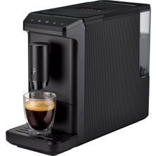 Tchibo Caffè Crema ve Espresso Için Tchibo Esperto Mini Tam Otomatik Kahve Makinesi, Yalnızca 16 cm Genişliğinde, Küçük ve Kompakt, Her Mutfağa, Kampa, Küçük Eve, Öğrenci Dairesine Uygun, Siyah