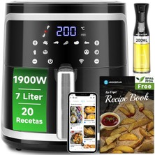 Aigostar Sıcak Hava Fritözü Xxl, Akıllı Wifi Airfryer 7l, 1900W, Siyah