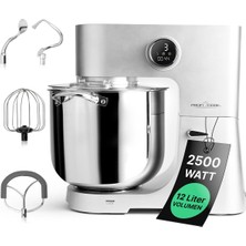 Profi Cook Xxl 12L Hazneli Proficook Mutfak Robotu | 2500W Yoğurma Makinası | Metal Dişli ve LED Ekran | 8,5 Kg'a Kadar Hamur Için Mutfak Robotu | 13 Hız | Pc Km 1254 Titanyum