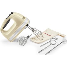 Kitchenaid El Mikseri 9 Seviye, Yumuşak Başlatmalı 85W Sessiz Dc Motor, 6 Aksesuar - Karıştırma, Hamur Kancası, Çırpma ve Karıştırma Çubuğu, Döner Kablo, Çanta, Badem Kreması
