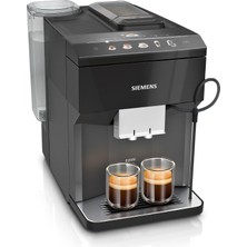 Siemens Tam Otomatik Kahve Makinesi EQ500 Classic, Renkli Tft Ekran, 5 Kahve ve Sütlü Içecek, Çift Fincan Fonksiyonu, Kolay Temizlik, Çıkarılabilir Demleme Ünitesi, Süt Hortumlu, Siyah, TP511E19