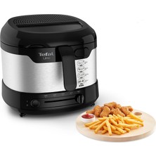 Tefal Uno M Fritöz, 1470 Watt, Kapasite: 1 Kg, Ayarlanabilir Termostat, Gözetleme Penceresi, Boşaltma Konumu, Paslanmaz Çelik, Siyah, Orta, FF215D