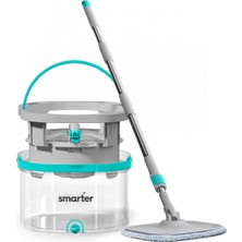 Esranın Dünyası Smarter Aqua Max Özel Seri Şeffaf Temiz & Kirli Suyu Ayırma Çift Kova Temizlik Seti Mop Paspas