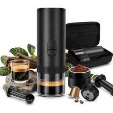 Capsste Kamp Kahve Makinesi, Ns Kapsül ve Öğütülmüş Kahve Için 2'si 1 Arada Taşınabilir Espresso Makinesi, 7800 Mah Pilli Kahve Makinesi, 100ML Su Deposu, 185ML Bardak