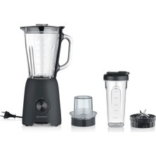 Severin Stand Mikser, Smoothie Makinesi, Elektrikli Blender, 1,5 L, 2 Seviye, Darbe Fonksiyonu, Bulaşık Makinesinde Yıkanabilir Parçalar, Paslanmaz Çelik Bıçak, Taşınabilir Kap ve Öğütücü Aparatı Dahi