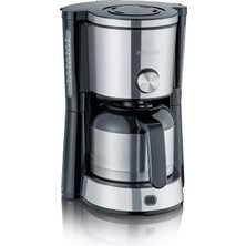 Severin Severın Kahve Makinesi "typeswitch", Termoslu, 2 Demleme Profili Arasında Seçim Yapabilen Aromaswitch, 10 Fincana Kadar Kahve Makinesi, 1.000W, Fırçalanmış Siyah Paslanmaz Çelik, Ka 4845