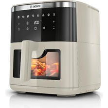 Bosch Sıcak Hava Fritözü Seri 6, Xxl Hava Fritözü, Krem, 7,2 L Kapasite, Aydınlatmalı Izleme Penceresi, 7 Ön Ayarlı Program, %65'e Kadar Daha Hızlı Pişirme, MAF671C0