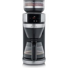 Severin Severın Tam Otomatik Filtre Kahve Makinesi, Öğütücü, 5 Kahve Derecesi, 100-350ML, 5'i 1 Arada Filtre Kahve Makinesi, LED Ekran, Sıcak Tutma Fonksiyonlu, Cam Sürahi, Filka, Mat Siyah, Paslanmaz Çelik,