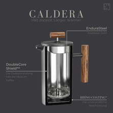 Lambda Coffee® Caldera Thermo French Press Paslanmaz Çelik I 1 Litre - 5 Bardak I 3 Boyut Mevcut I Kahve Makinesi Paslanmaz Çelik | Çift Cidarlı: Uzun Süre Sıcak Tutar I Kahve Makinesi | Siyah Kahve P