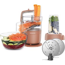 Kenwood Multipro Compact - Express Serve Özellikli Kompakt Mutfak Robotu, Paslanmaz Çelik Bıçak, Kesme ve Rendeleme Diskleri, 600 ml Karıştırma Kabı, Darbe Fonksiyonlu, Kırmızı (FDP23.380RD)