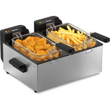 Tristar Paslanmaz Çelik Ikili Fritöz, 2 x 3 L Kapasite, Ikili Termostat Işlevi, Ayrı Kızartma Kapları, Paslanmaz Çelik Gövde, Cips ve Atıştırmalıklar Için, FR-9332